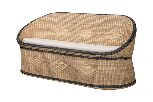 bali & pari  - Emiliana Loveseat - Emiliana-Natural-Rattan-Cushion-LS view 1