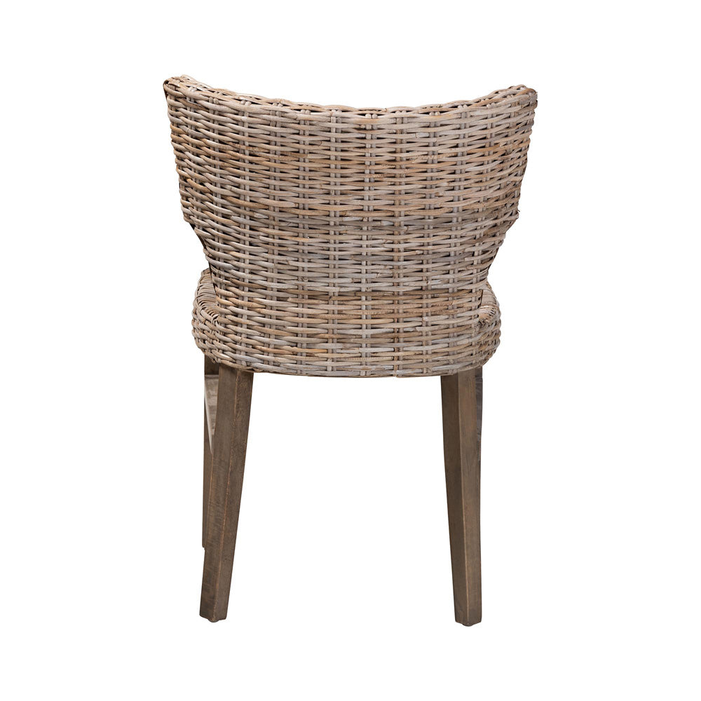 bali & pari - Enver Dining Chair in Greywashed/Brown - Enver-Grey Natural Rattan-DC view 4