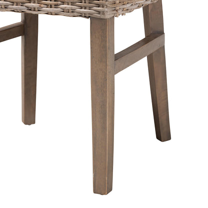 bali & pari - Enver Dining Chair in Greywashed/Brown - Enver-Grey Natural Rattan-DC view 6
