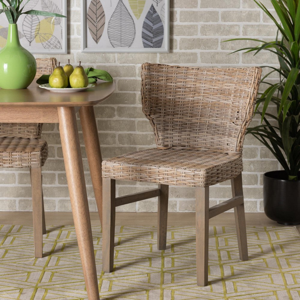 bali & pari - Enver Dining Chair in Greywashed/Brown - Enver-Grey Natural Rattan-DC view 8