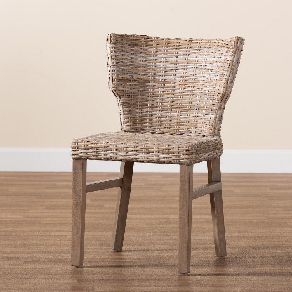 bali & pari - Enver Dining Chair in Greywashed/Brown - Enver-Grey Natural Rattan-DC view 9