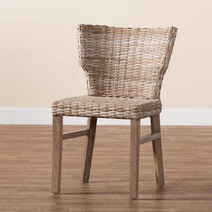 bali & pari - Enver Dining Chair in Greywashed/Brown - Enver-Grey Natural Rattan-DC view 9