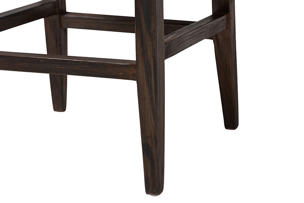 bali & pari - Fatima Counter Stool - Flat Oval-Grey/Mahogany-Cushion-CS view 7
