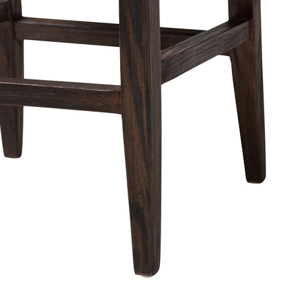 bali & pari - Fatima Counter Stool in Grey Taupe/Black - Flat Oval-Grey/Mahogany-Cushion-CS view 6