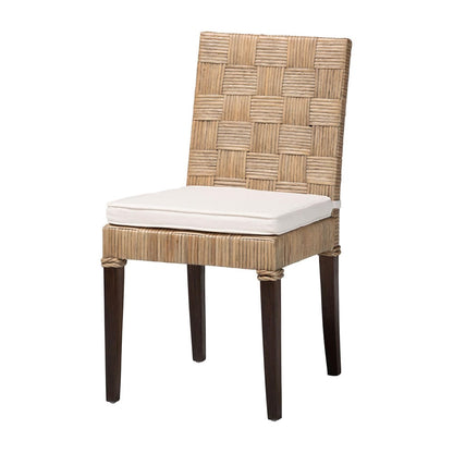bali & pari - Fatima Dining Chair in Grey Taupe/Black - Flat Oval-Grey/Mahogany-Cushion-DC view 1