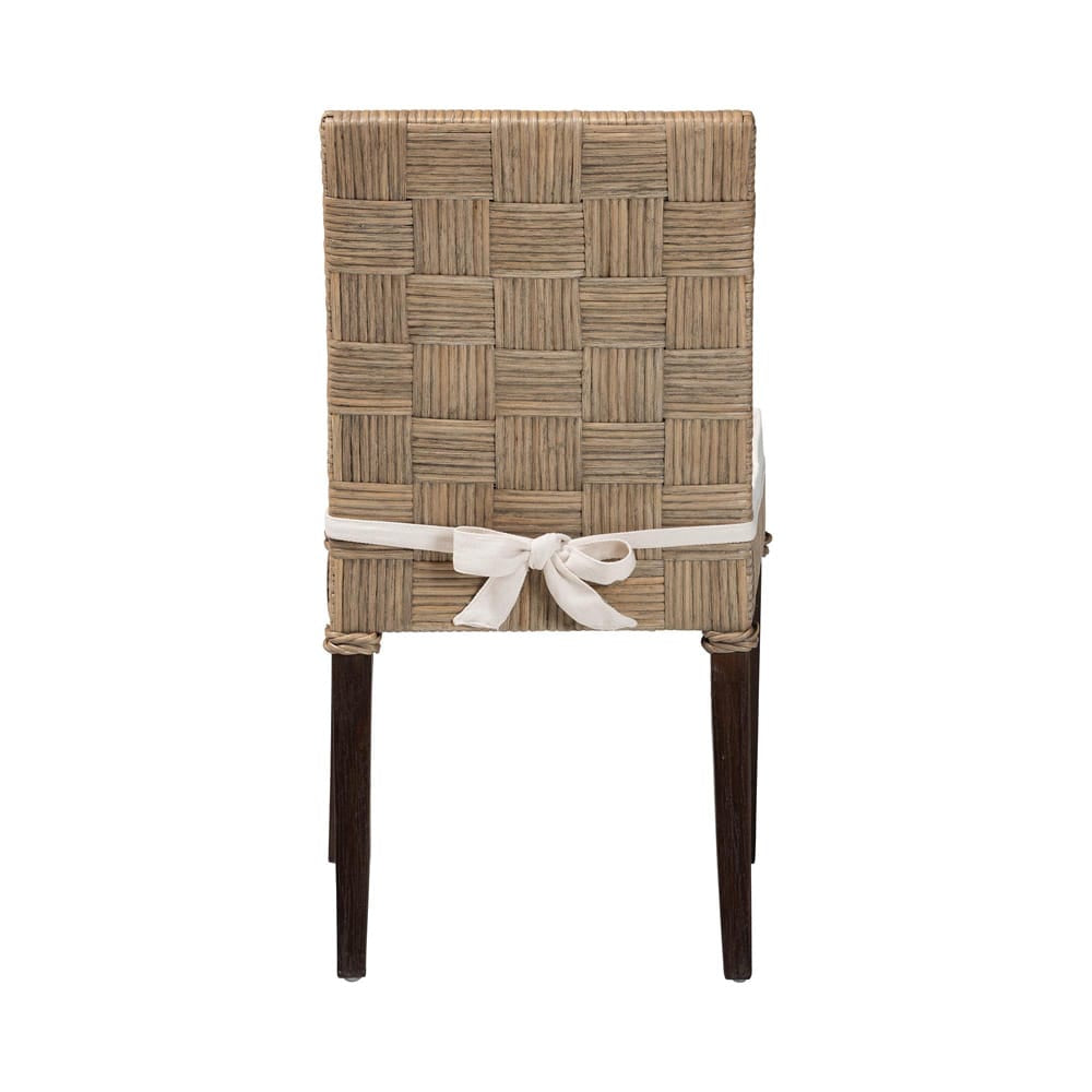 bali & pari - Fatima Dining Chair in Grey Taupe/Black - Flat Oval-Grey/Mahogany-Cushion-DC view 4