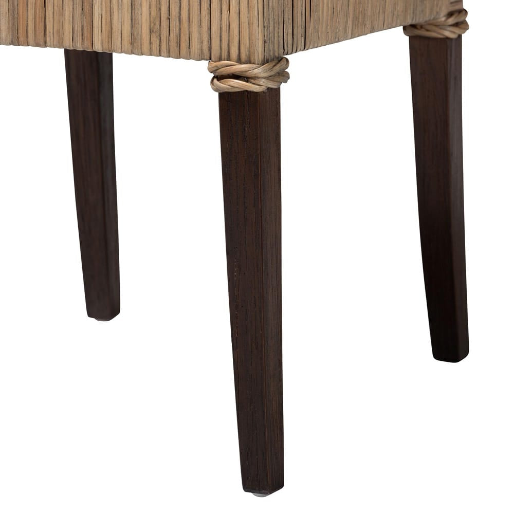 bali & pari - Fatima Dining Chair in Grey Taupe/Black - Flat Oval-Grey/Mahogany-Cushion-DC view 6