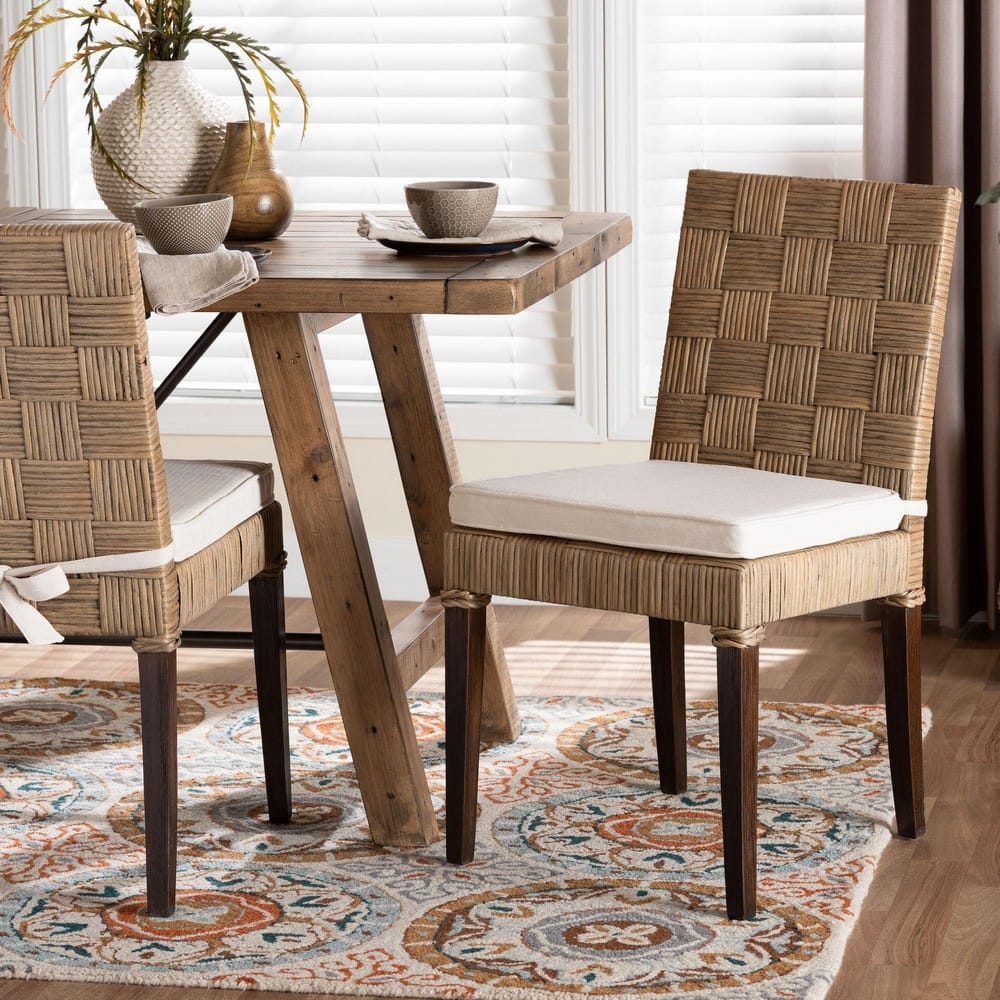 bali & pari - Fatima Dining Chair in Grey Taupe/Black - Flat Oval-Grey/Mahogany-Cushion-DC view 8