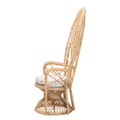 bali & pari - Fedra Peacock Accent Chair in White/Natural Brown - Peacock-006-Rattan-AC view 3