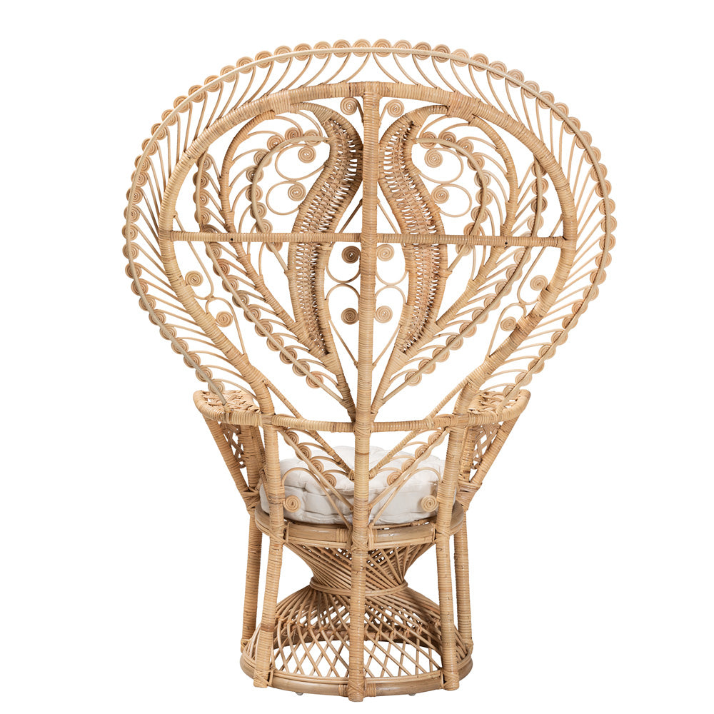 bali & pari - Fedra Peacock Accent Chair in White/Natural Brown - Peacock-006-Rattan-AC view 4