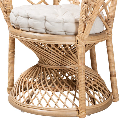 bali & pari - Fedra Peacock Accent Chair in White/Natural Brown - Peacock-006-Rattan-AC view 6