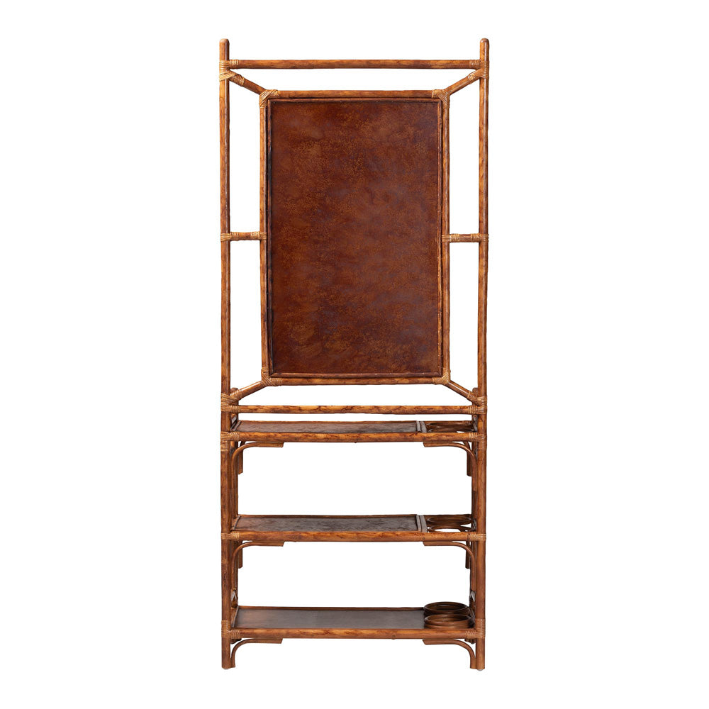 bali & pari - Feyre Hall Tree in Marbled Tortoise Brown - WS200-Tortoise Rattan-Hall Tree view 4