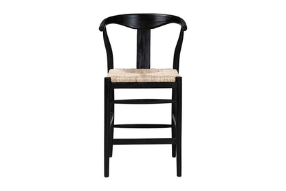 bali & pari  - Fika Counter Stool - Fika-Black Wood/Abaca White Weaving-CS view 2
