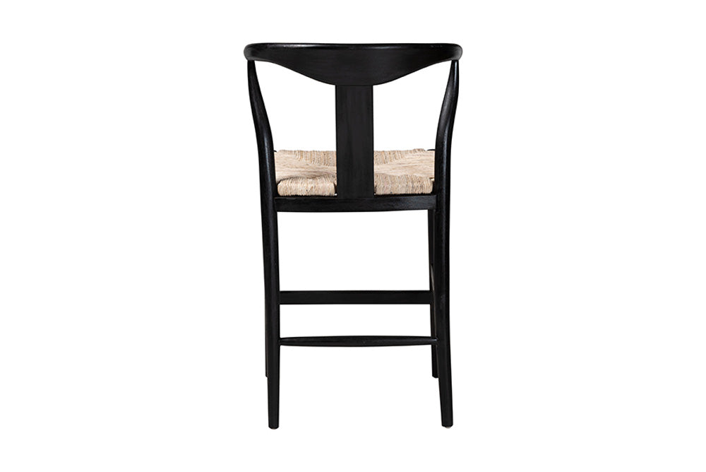 bali & pari  - Fika Counter Stool - Fika-Black Wood/Abaca White Weaving-CS view 4