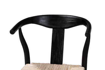 bali & pari  - Fika Counter Stool - Fika-Black Wood/Abaca White Weaving-CS view 6