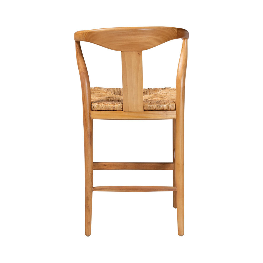 bali & pari - Fika Counter Stool in Honey/Natural Brown - Fika-Natural Wood/Abaca White Weaving-CS view 4