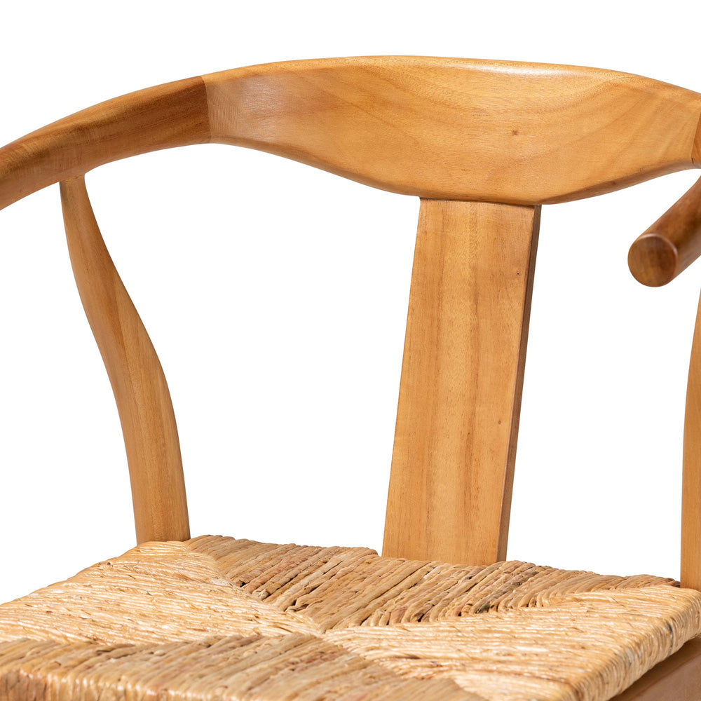 bali & pari - Fika Counter Stool in Honey/Natural Brown - Fika-Natural Wood/Abaca White Weaving-CS view 5