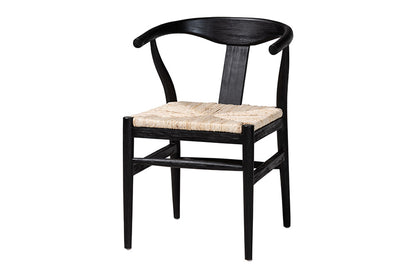 bali & pari  - Fika Dining Chair - Fika-Black Wood/Abaca White Weaving-DC view 1