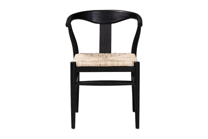 bali & pari  - Fika Dining Chair - Fika-Black Wood/Abaca White Weaving-DC view 2