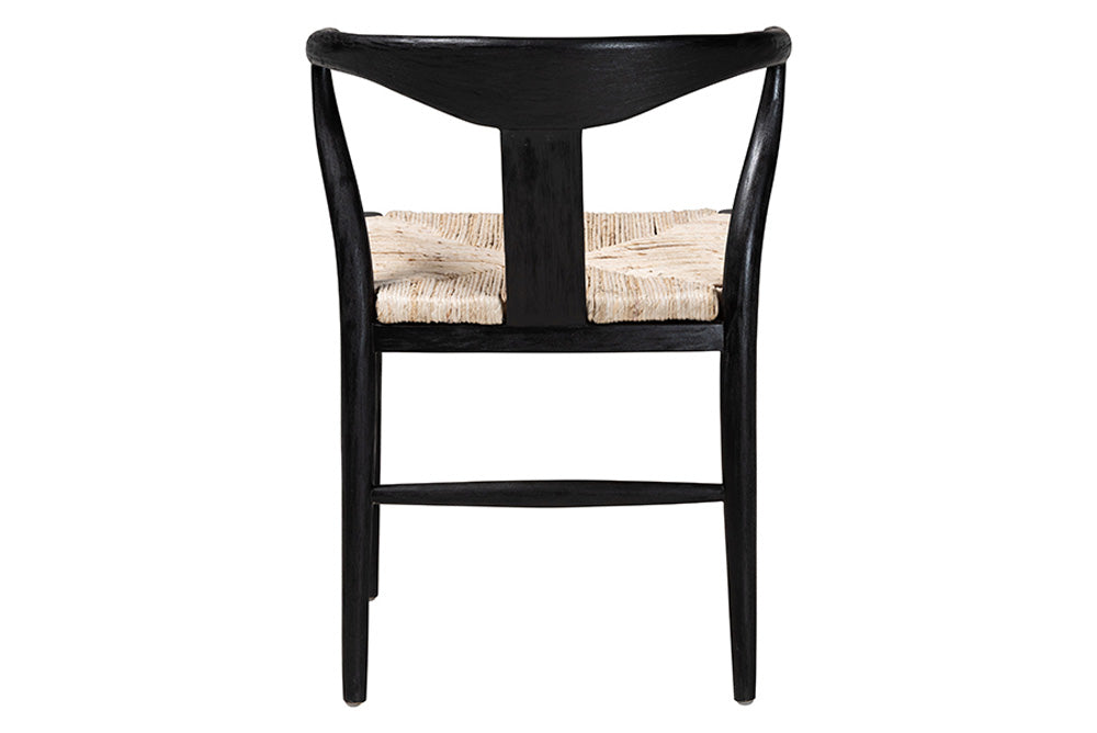 bali & pari  - Fika Dining Chair - Fika-Black Wood/Abaca White Weaving-DC view 4