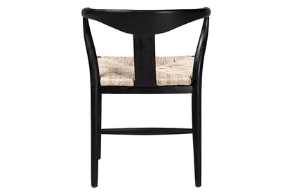 bali & pari  - Fika Dining Chair - Fika-Black Wood/Abaca White Weaving-DC view 4