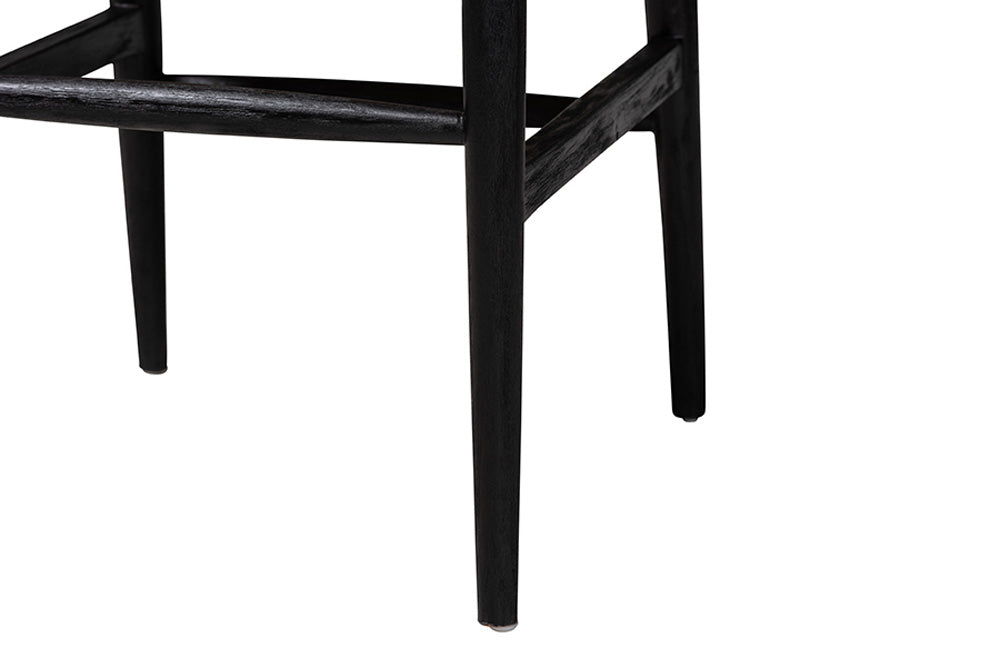 bali & pari  - Fika Dining Chair - Fika-Black Wood/Abaca White Weaving-DC view 7