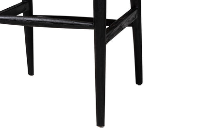 bali & pari  - Fika Dining Chair - Fika-Black Wood/Abaca White Weaving-DC view 7