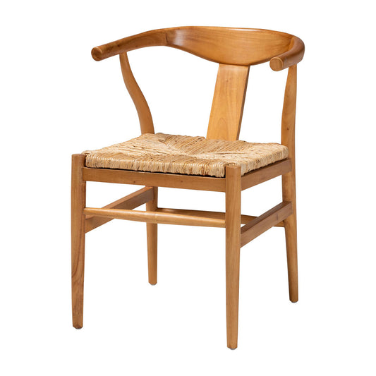 bali & pari - Fika Dining Chair in Honey/Natural Brown - Fika-Natural Wood/Abaca White Weaving-DC view 1