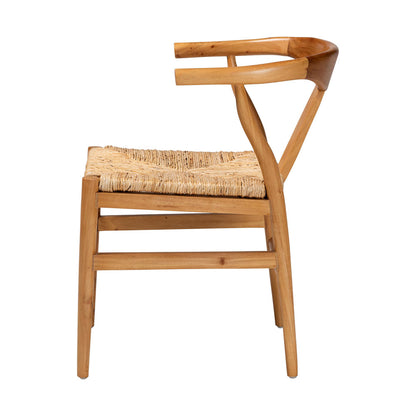 bali & pari - Fika Dining Chair in Honey/Natural Brown - Fika-Natural Wood/Abaca White Weaving-DC view 3