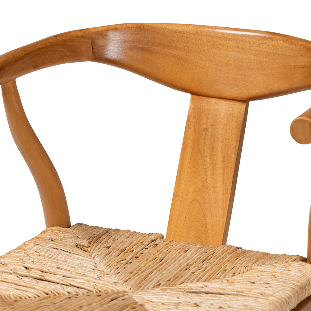 bali & pari - Fika Dining Chair in Honey/Natural Brown - Fika-Natural Wood/Abaca White Weaving-DC view 5