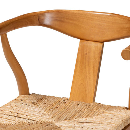 bali & pari - Fika Dining Chair in Honey/Natural Brown - Fika-Natural Wood/Abaca White Weaving-DC view 5