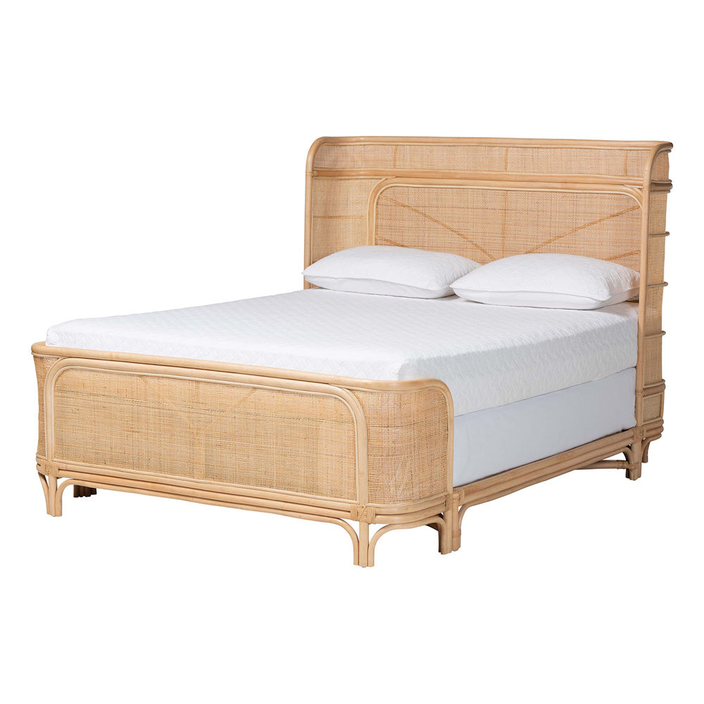 bali & pari - Fiore Queen Size Bed Frame in Natural - Fiore-Natural/Rattan-Queen view 1
