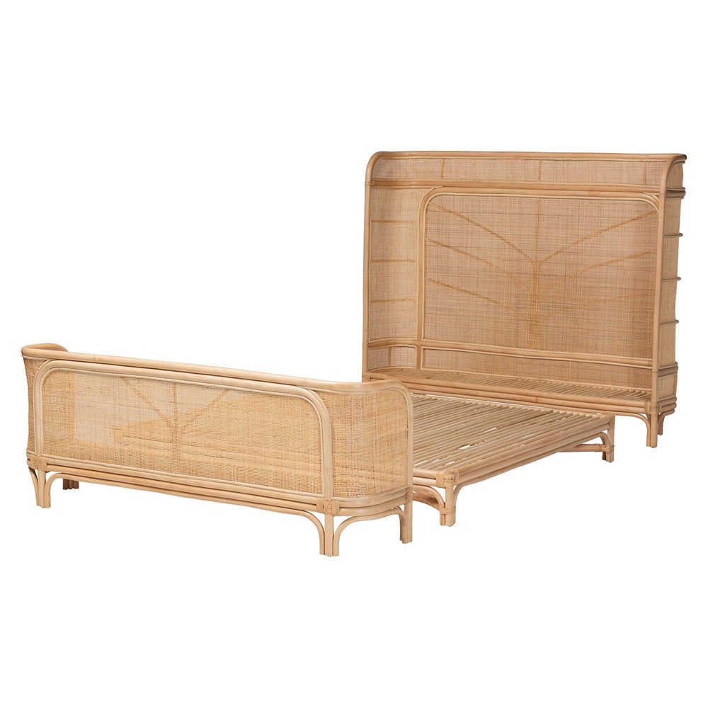 bali & pari - Fiore Queen Size Bed Frame in Natural - Fiore-Natural/Rattan-Queen view 4
