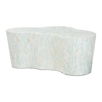 bali & pari - FiorellaCoffee Table in White/Aquamarine - F2508-FT6-Capiz-CT view 1