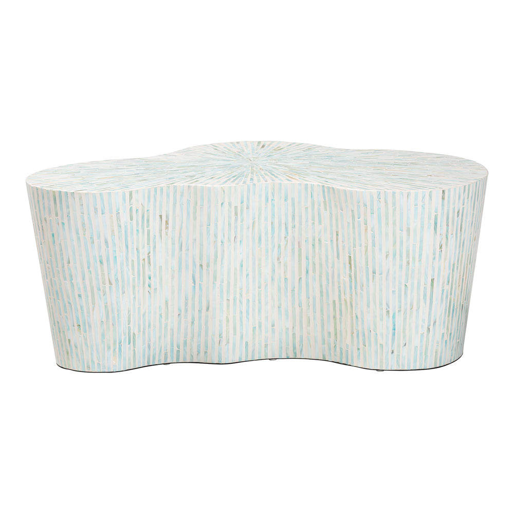 bali & pari - FiorellaCoffee Table in White/Aquamarine - F2508-FT6-Capiz-CT view 2
