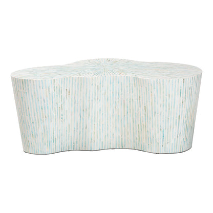 bali & pari - FiorellaCoffee Table in White/Aquamarine - F2508-FT6-Capiz-CT view 2