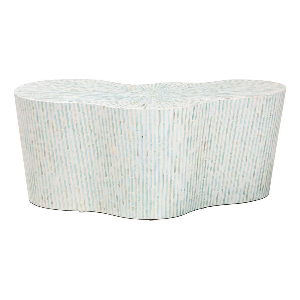 bali & pari - FiorellaCoffee Table in White/Aquamarine - F2508-FT6-Capiz-CT view 4