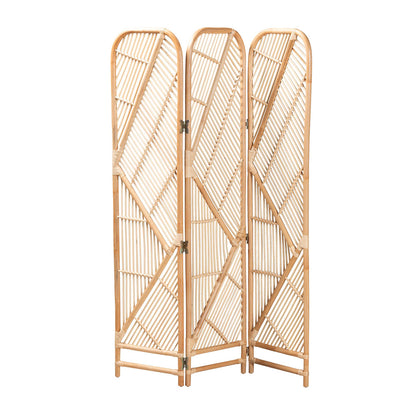 bali & pari - Firenze Room Divider in Natural Brown - DIV007-Rattan-Natural-RD view 1