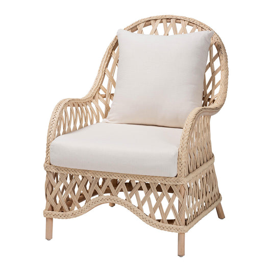bali & pari - Florence Chair in Ivory - Regal 1-Ivory Rattan-CC view 1