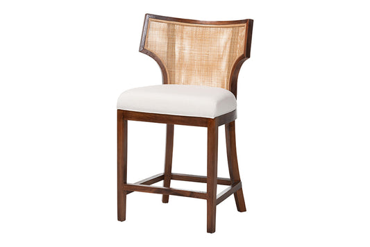 bali & pari - Franco Counter Stool - Franco-Light Brown-Rattan/Wood-CS view 1