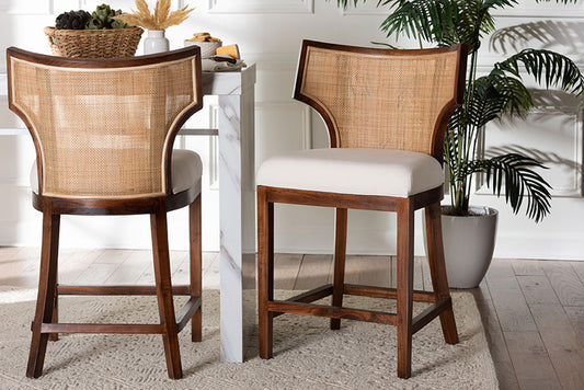 bali & pari - Franco Counter Stool - Franco-Light Brown-Rattan/Wood-CS view 2