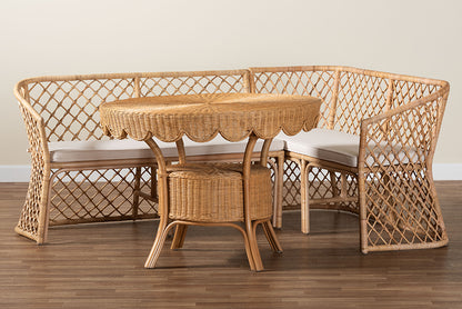 bali & pari - Frayne Dining Set in Light Honey - Aysi/Palm Short-3PC Dining Set view 10
