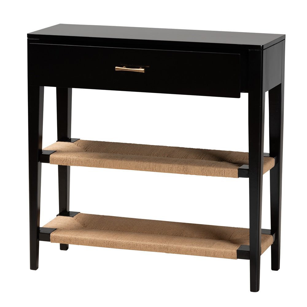 bali & pari - Freya Console Table in Black/Natural Brown/Brass - FIB3-Console view 2