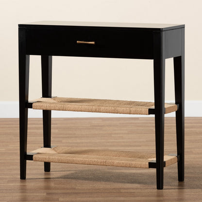 bali & pari - Freya Console Table in Black/Natural Brown/Brass - FIB3-Console view 9