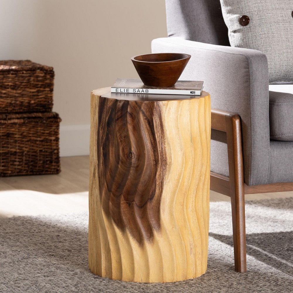 bali & pari - Fuchsia End Table in Natural Brown - Suar S/T 006-Natural-Side Table view 7