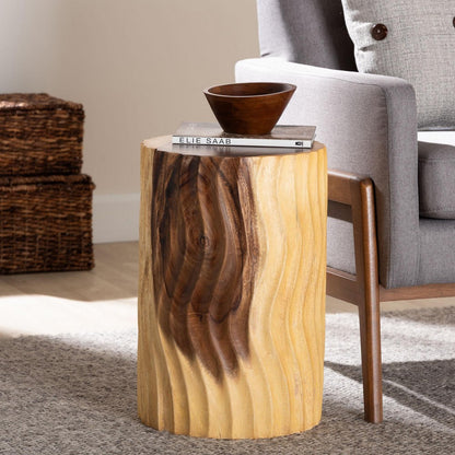 bali & pari - Fuchsia End Table in Natural Brown - Suar S/T 006-Natural-Side Table view 7