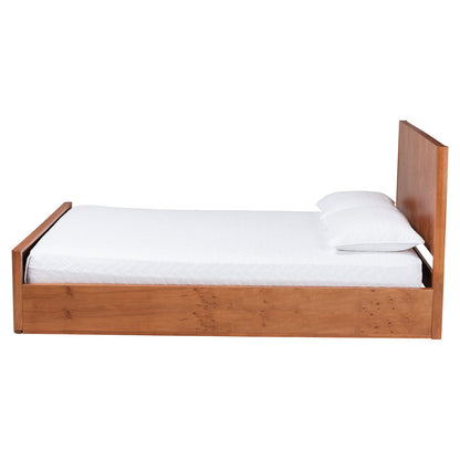 bali & pari - Fuentes Queen Size Bed in Light Cherry Mappa Burl - SW8651-Light Cherry/Mappa Burl Veneer-Queen view 2