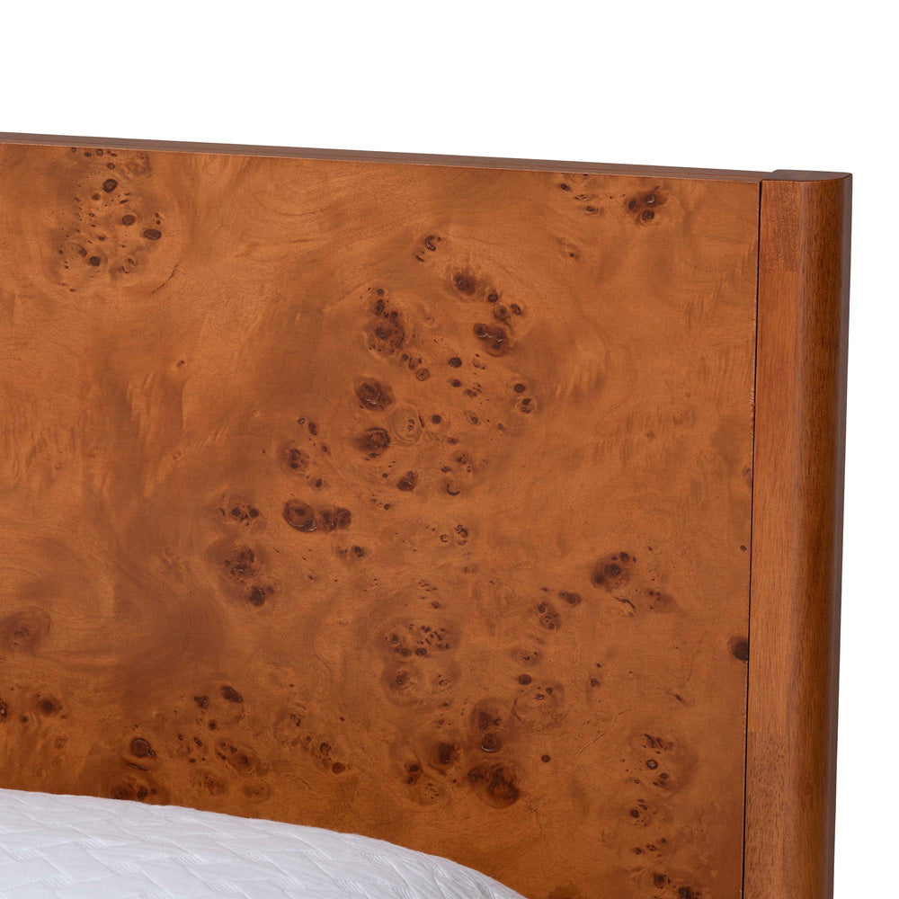 bali & pari - Fuentes Queen Size Bed in Light Cherry Mappa Burl - SW8651-Light Cherry/Mappa Burl Veneer-Queen view 4