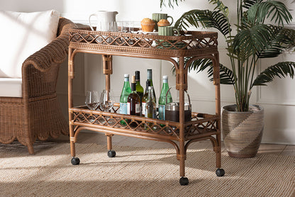 bali & pari - Fumiyo Cart - WS247-Medium Brown Rattan-Cart view 2