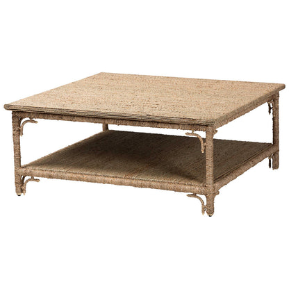 bali & pari - Ganit Coffee Table in Natural Brown - F248-FT5-Seagrass-Coffee Table view 1